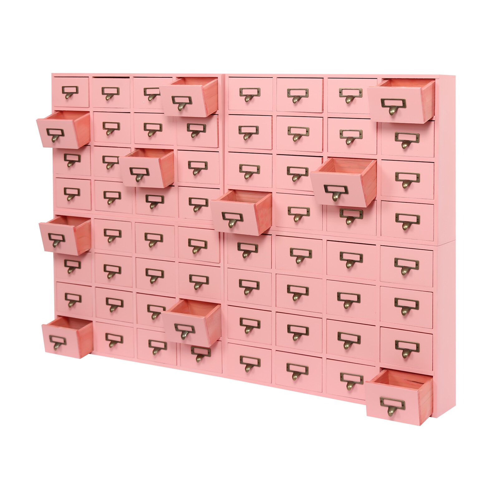 Vintage 4 PCS Drawer Cabinets Pink 64-Drawer Storage Box Storage Cabinet