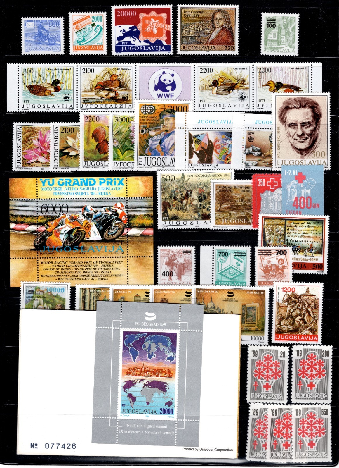 Yugoslavia Sc#1938/RA87, 1989 Collection: 30+ Stamps+ 2 SS+1 Booklet Mint NH OG