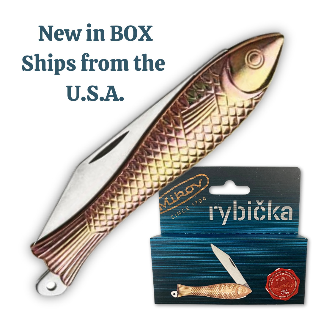 Fish Knife Mikov Bronze Fish Folding Pocket Pen Knife NEW NIB
