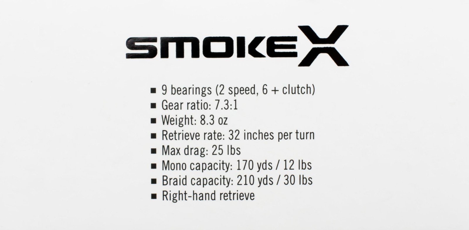 QUANTUM SMOKE X SMX100HPT 7.3:1 GEAR RATIO RIGHT HAND BAITCAST REEL