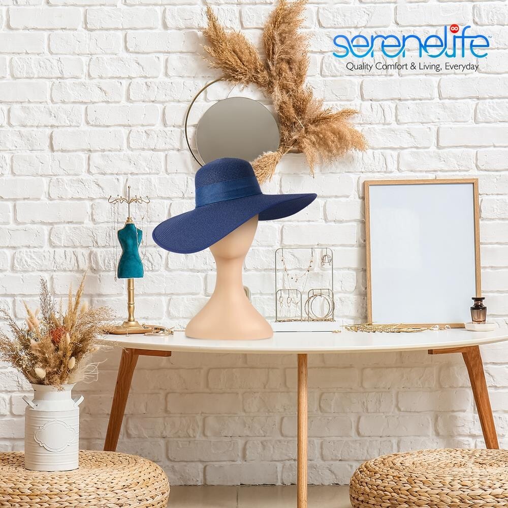 SereneLife Professional Plastic Mannequin Head -Durable Wig Stand Display (Skin)