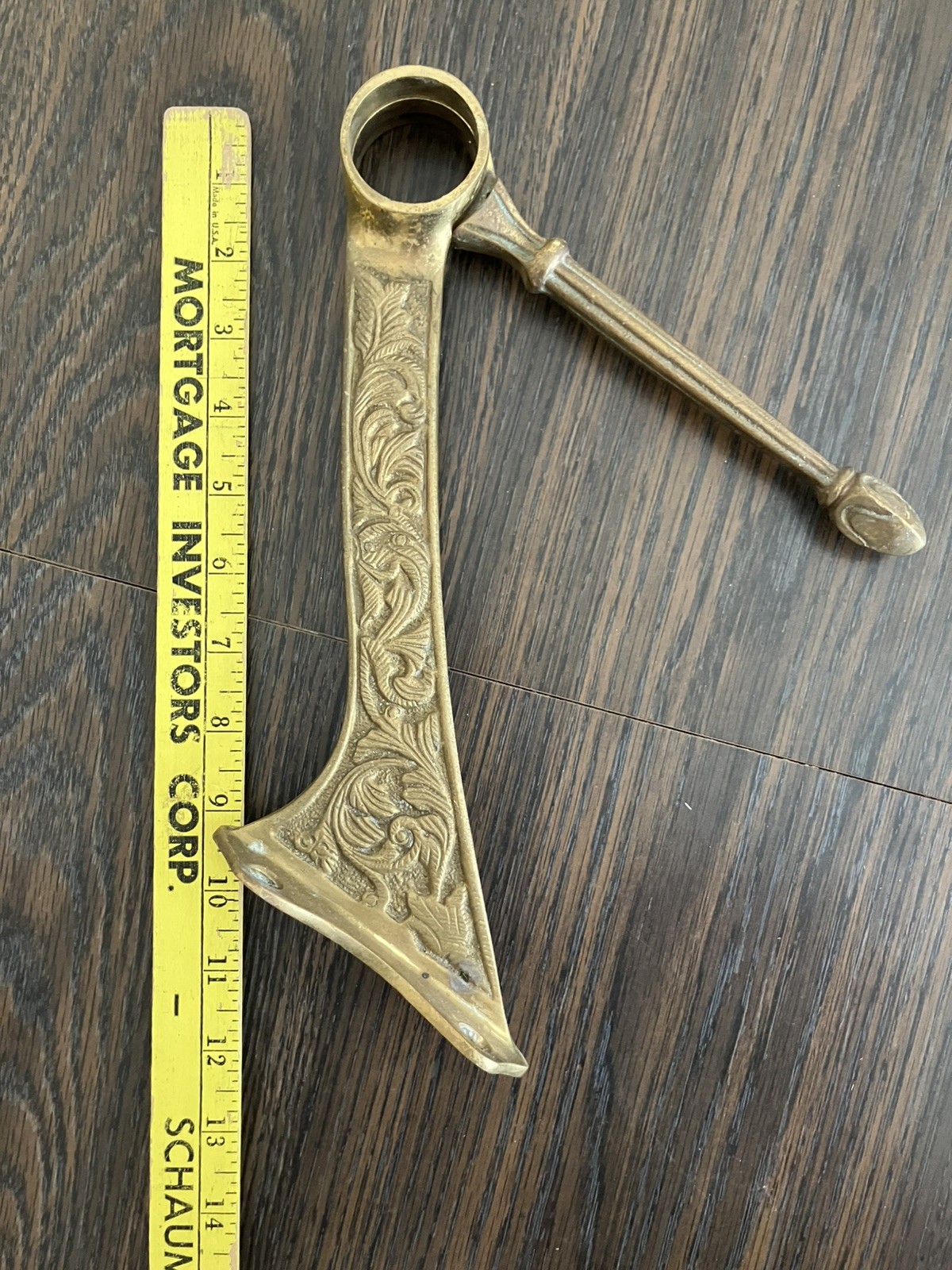 Antique Victorian Style Aged Brass Bar Footrest Brackets Set of 7