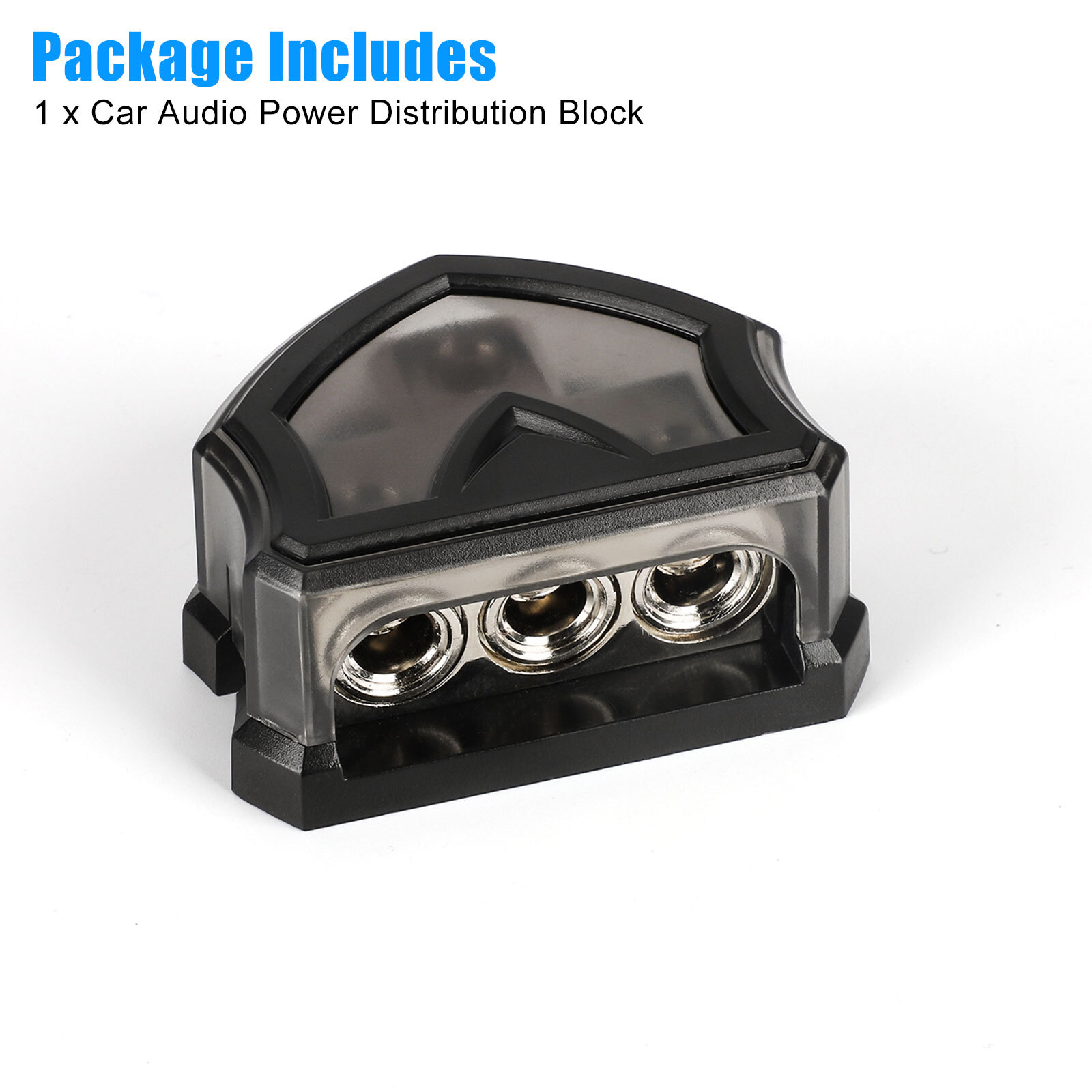 2PCS 3 Way 0 Gauge Input to 0 Gauge Output Power Ground Amp Distribution Block