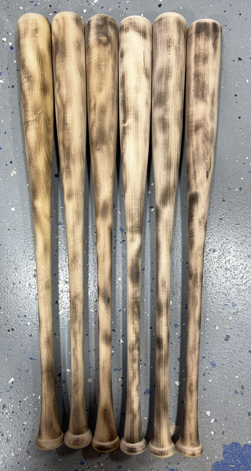 6-GAME READY-CUPPED-Flamed Wood Baseball Bats (FREE SHIPPING!