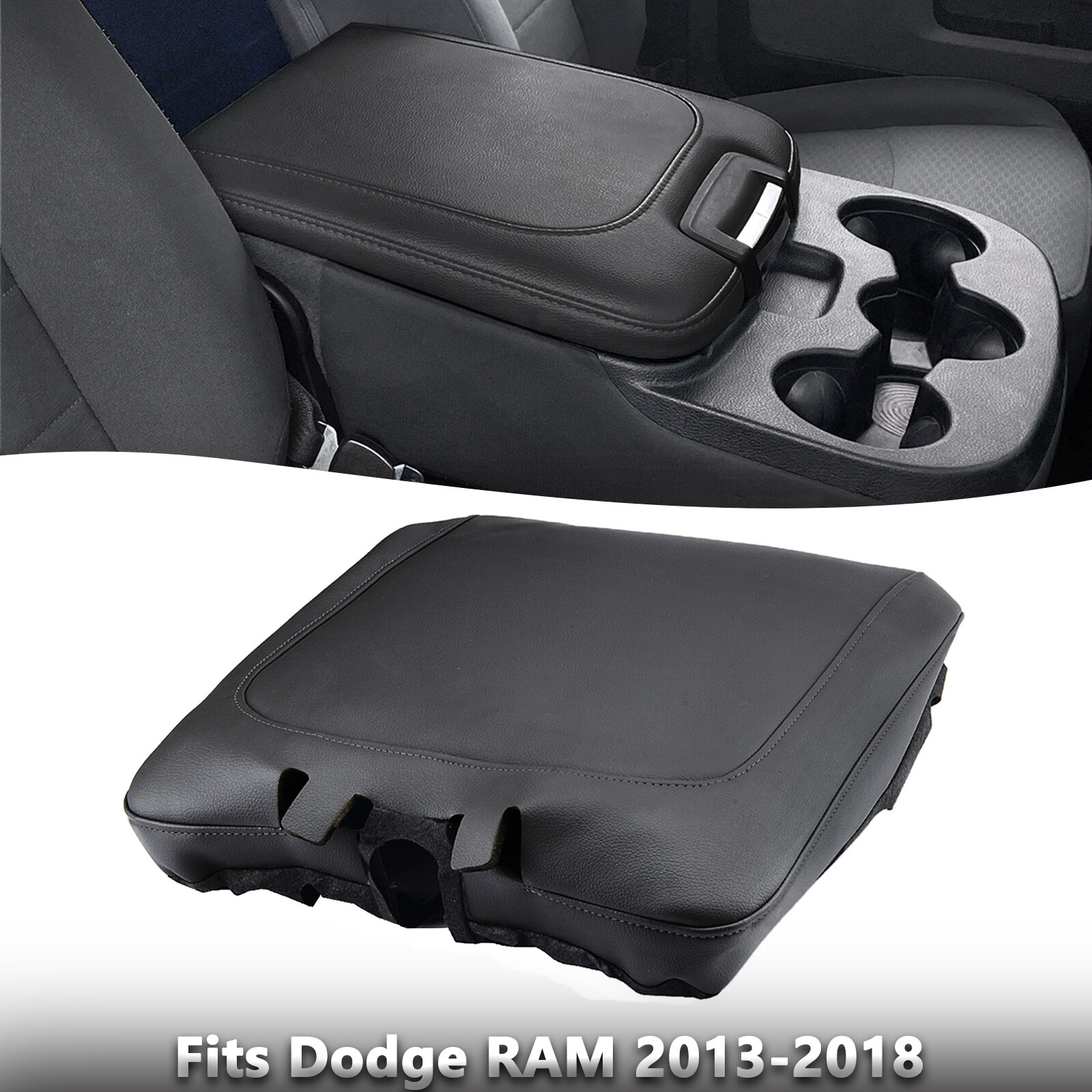 Fits 2019-2023 Ram 2500 3500 1500 Classic Center Console Lid Armrest Cover Black