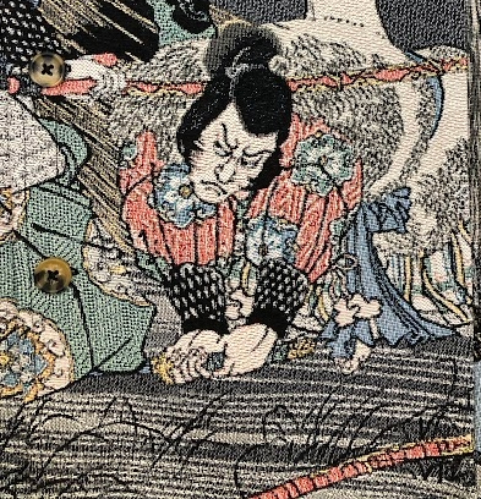 Rebel Vengeance Japanese Ukiyo-e Skeleton Tapestry Jacket, BLACK FRIDAY SALE 17%