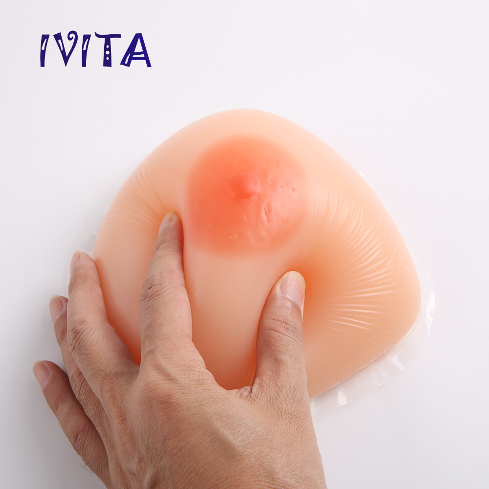 Full Silicone Breast Forms AA-FF Cup Self-Adhesive Triangle Breasts Crossdresser