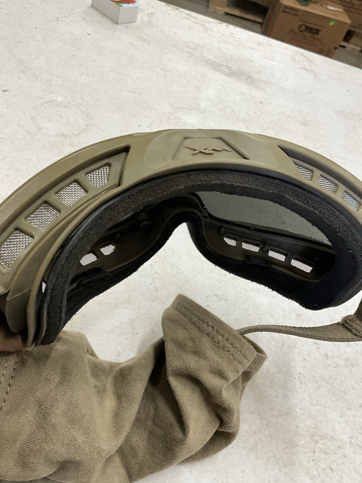 USGI Wiley X Spear Goggles with Cover Smoke Lens Coyote Color