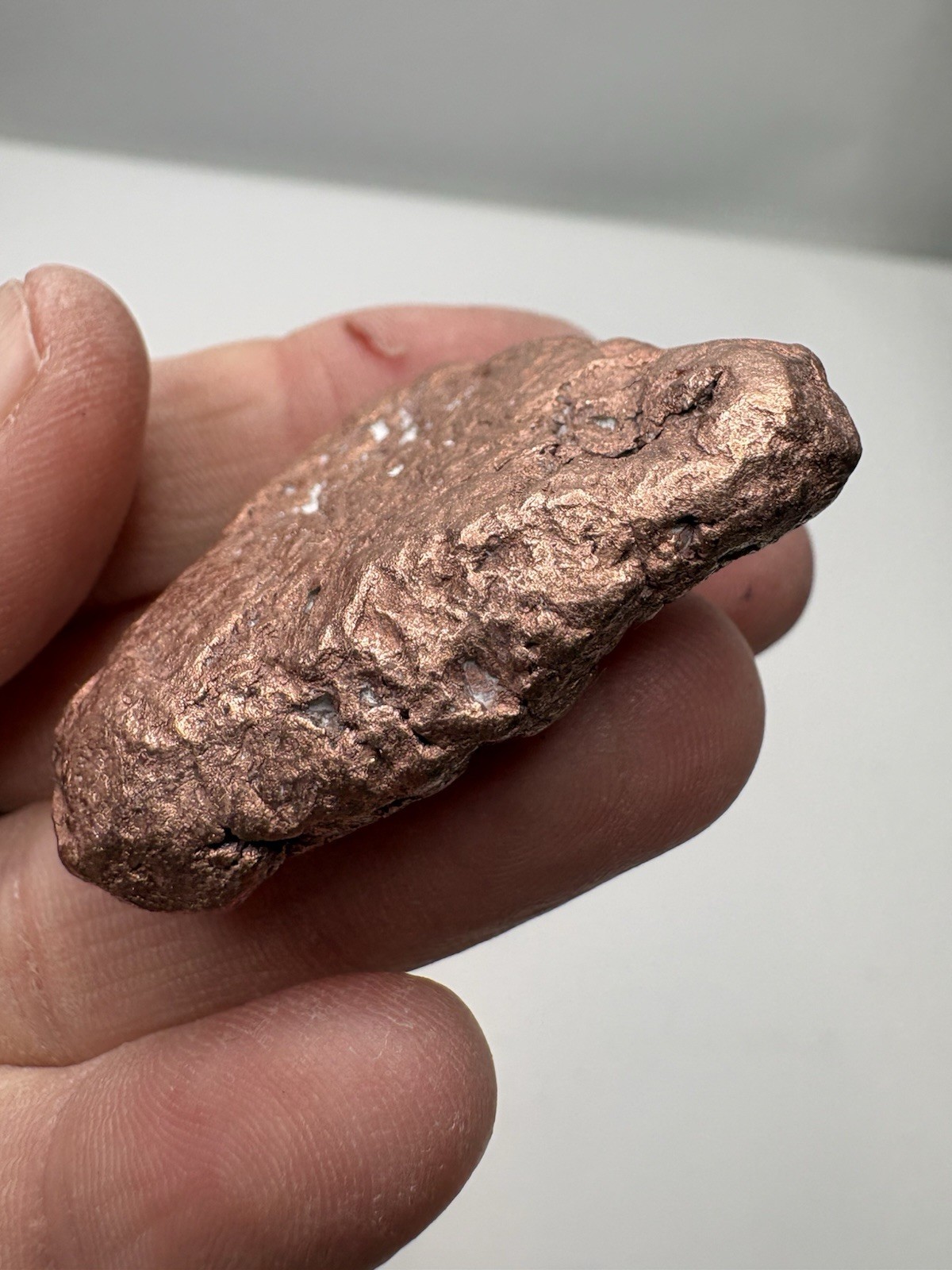 Pure Native Michigan Solid Copper Nugget Specimen Keweenaw Peninsula Mineral