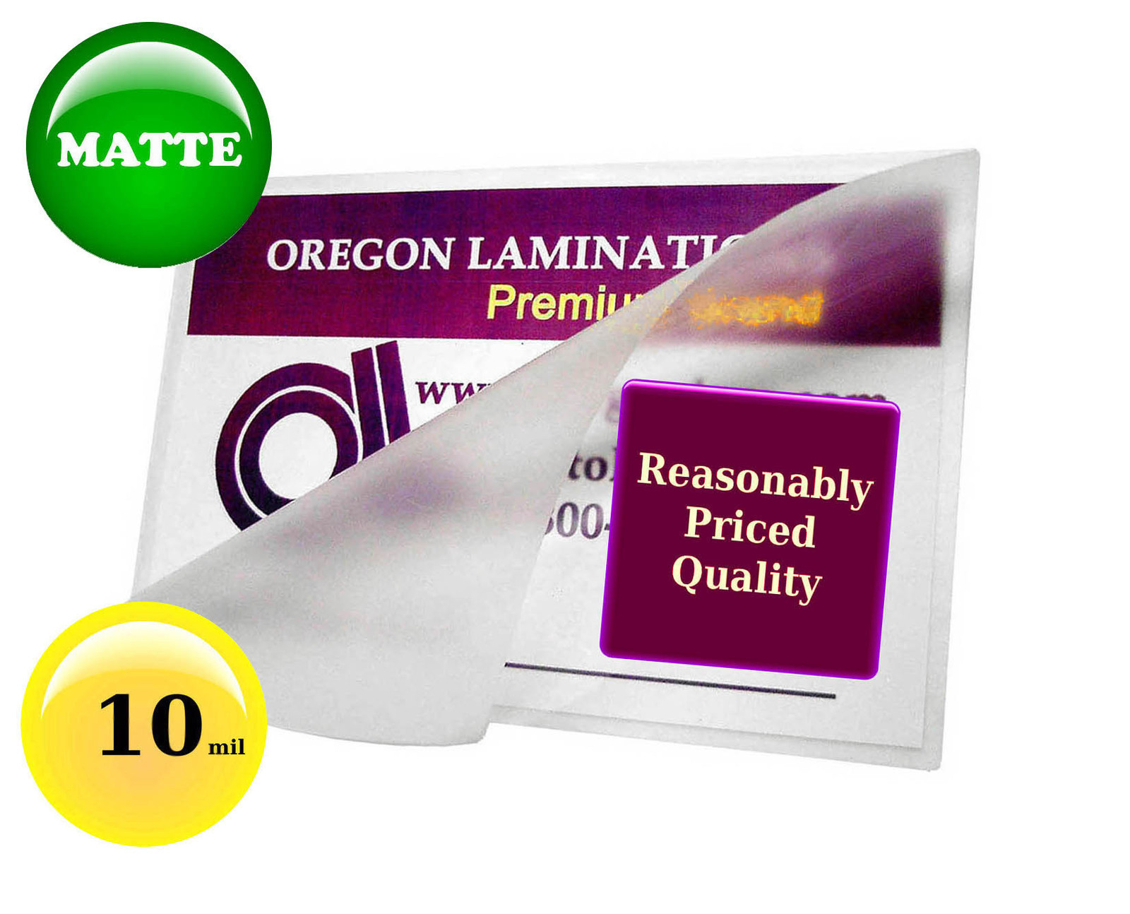 10 Mil MATTE Hot Laminating Pouches Drivers License 2-3/8 x 3-5/8 (100/pack)