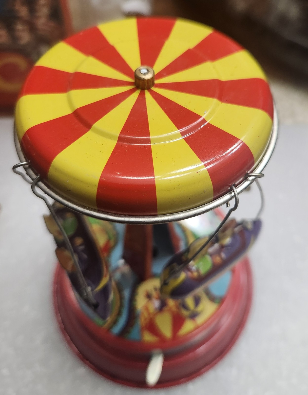 Rocket Ride Carousel • Schylling 2000 Vintage Tin Toy