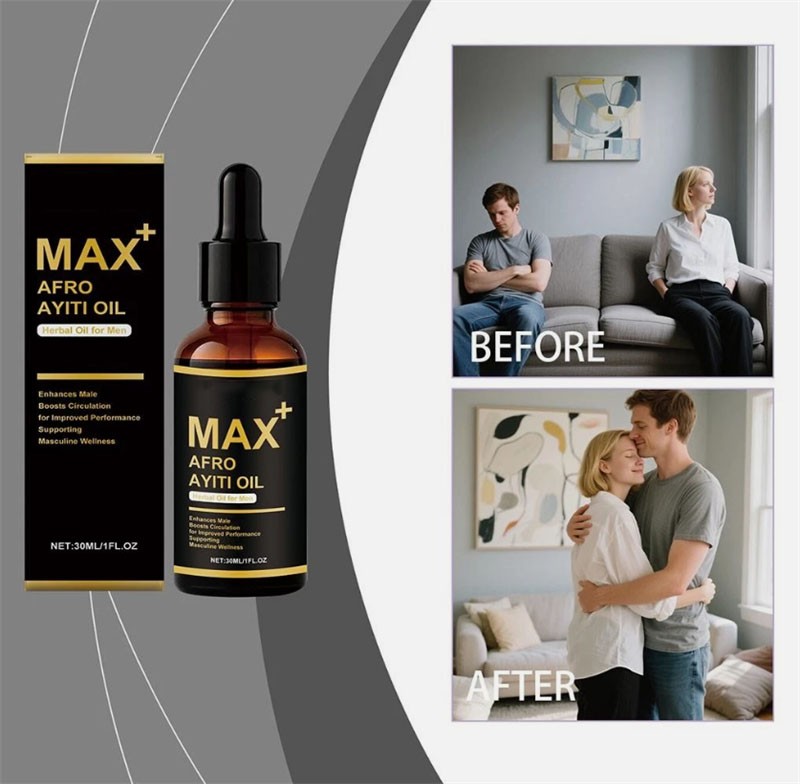 Max+ Afro Ayiti Oil Herbal Oil for Man Enhances Male Boosts Circulation NEW