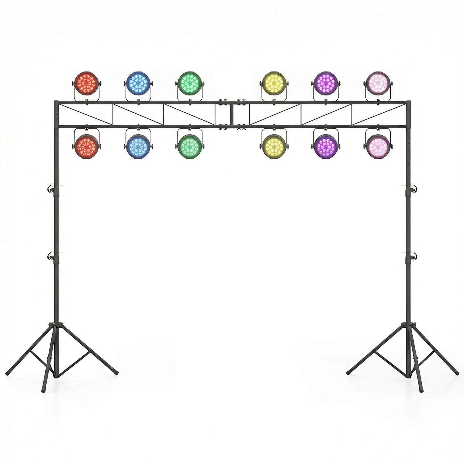 Portable Lighting Truss System w/2 Folding Tripods, 12 Mounting Points for Bands