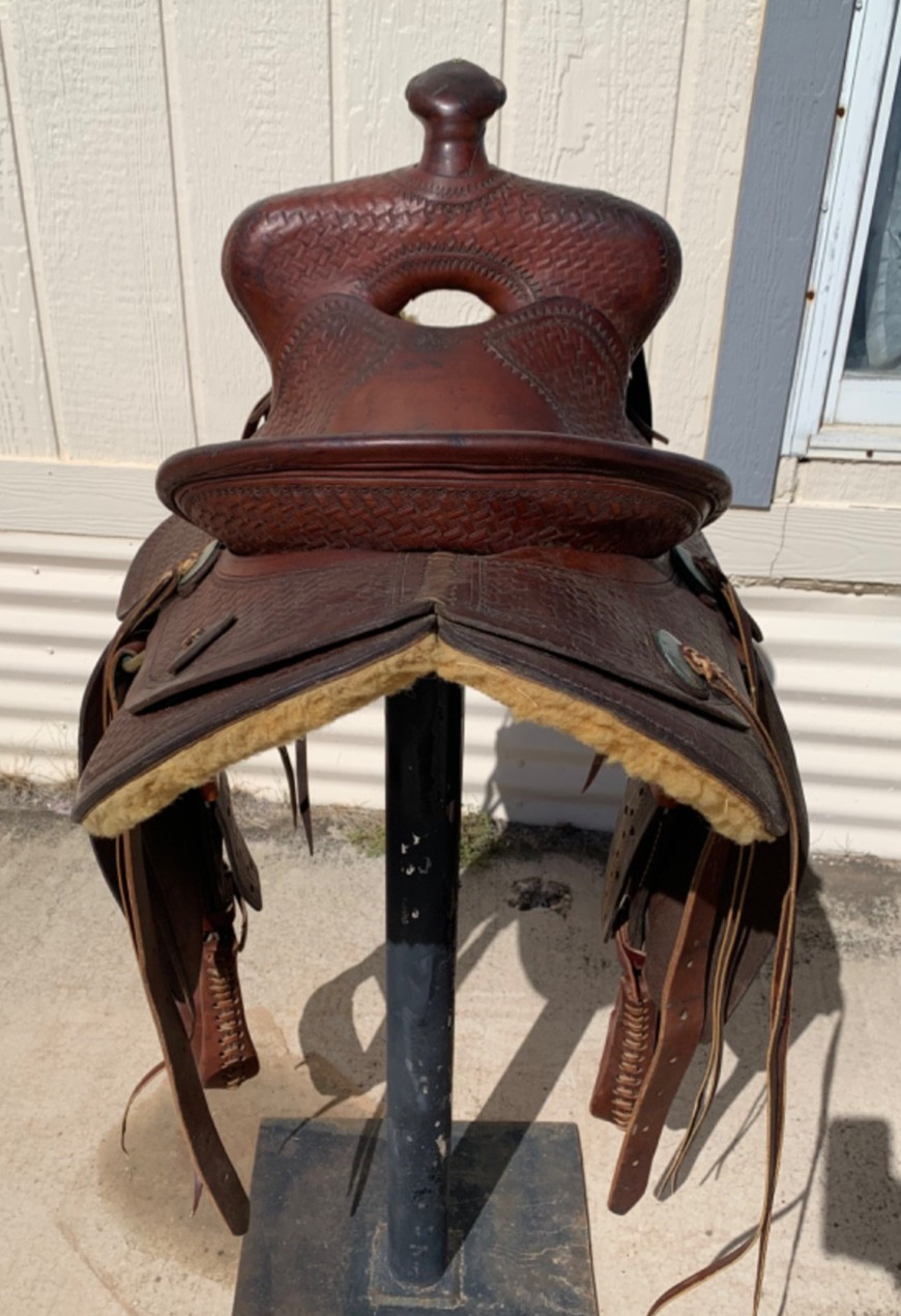 Gorgeous Maker Marked 13.5" Seat Vintage Western Saddle mw