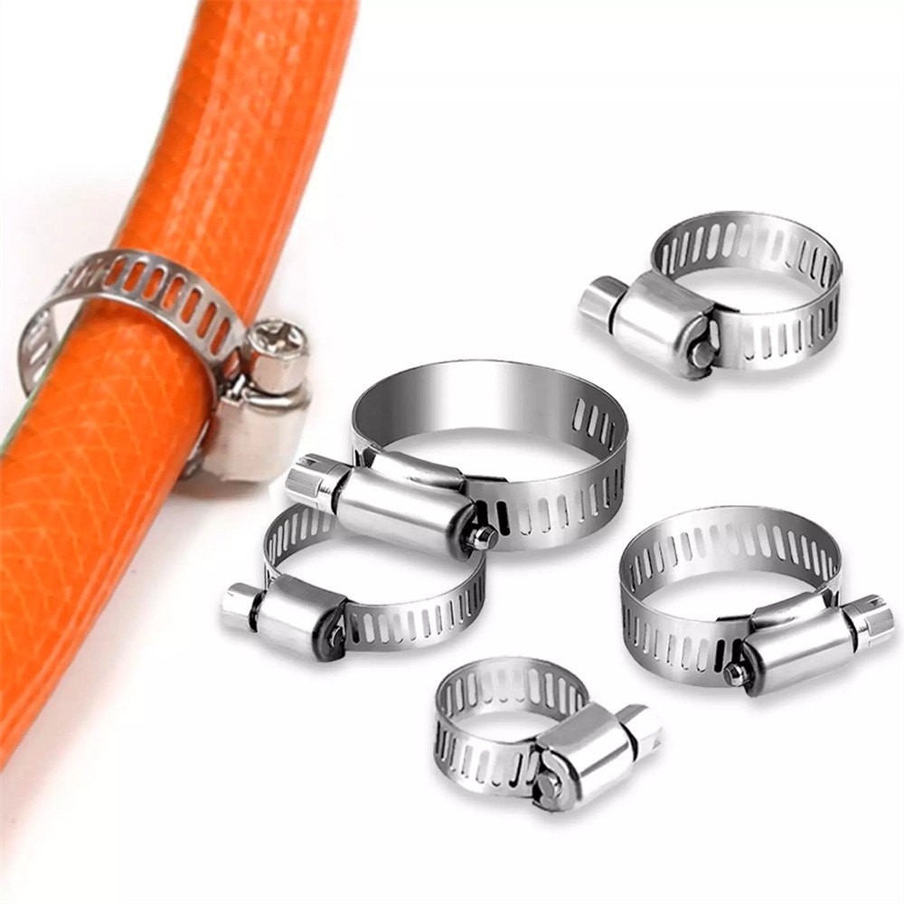 130pcs Adjustable Hose Clamps Worm Gear Stainless Steel Clamp Assortment 7 Sizes