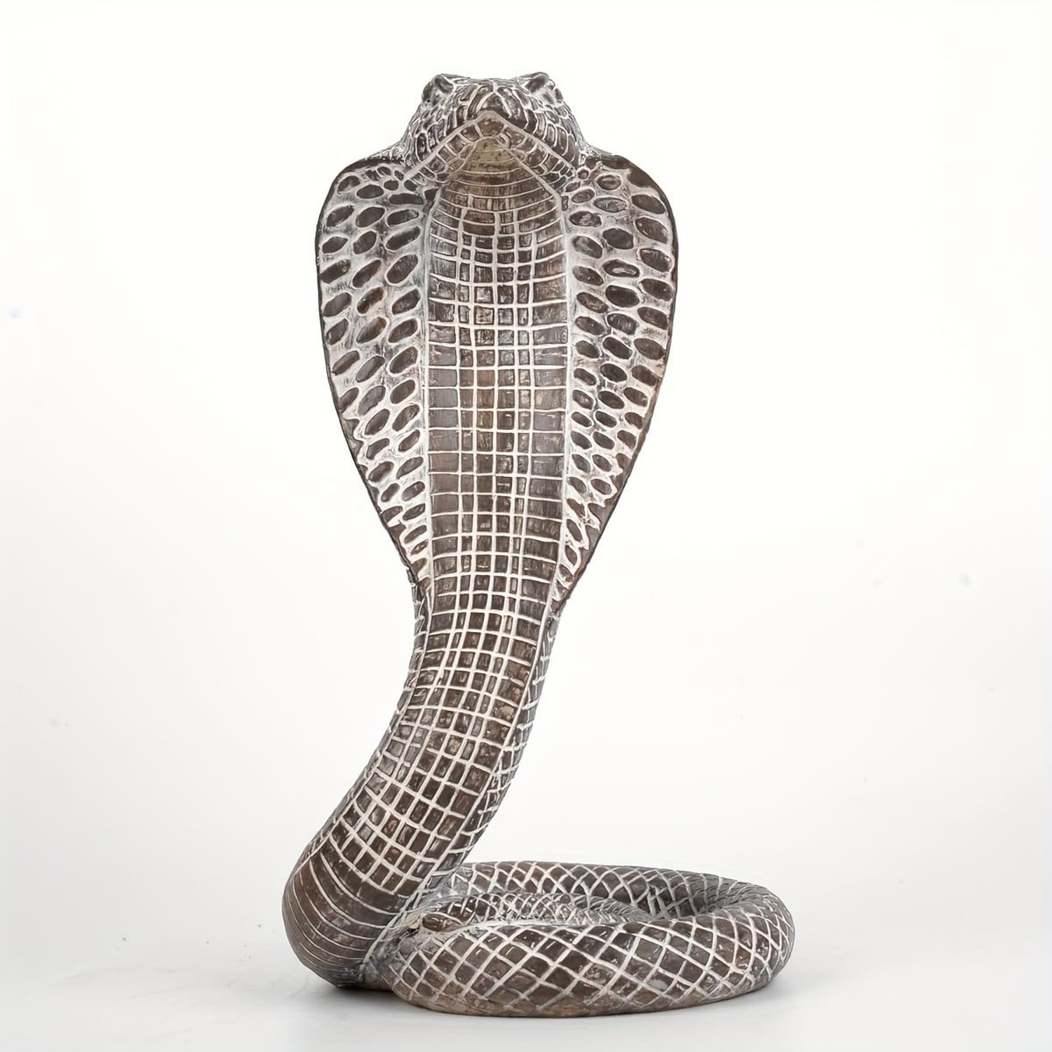 Realistic King Cobra Snake Statue - Hand Painted Figurine Sculpture for Home ...