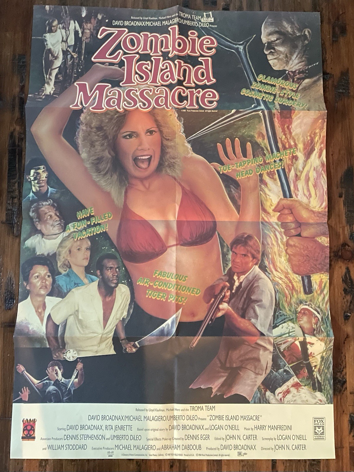 1987 ZOMBIE ISLAND MASSACRE Movie Poster - Horror
