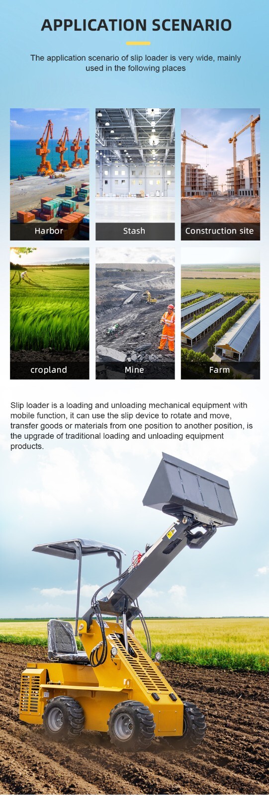 New Mini Skid Steer Loader Wheel Type Riding Skid Machine