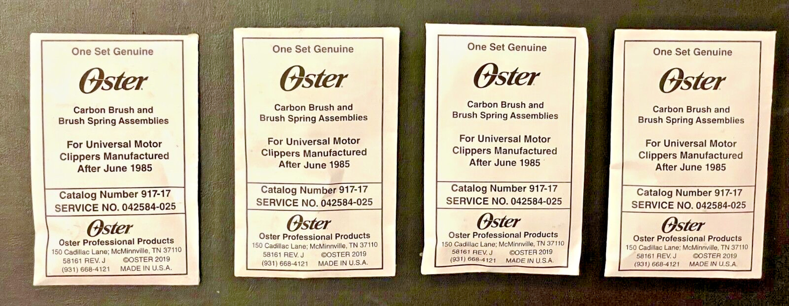 Oster 76,A5, 111,  4 Complete OEM Sets Carbon Brush and  Spring Assemblies ,4 PC