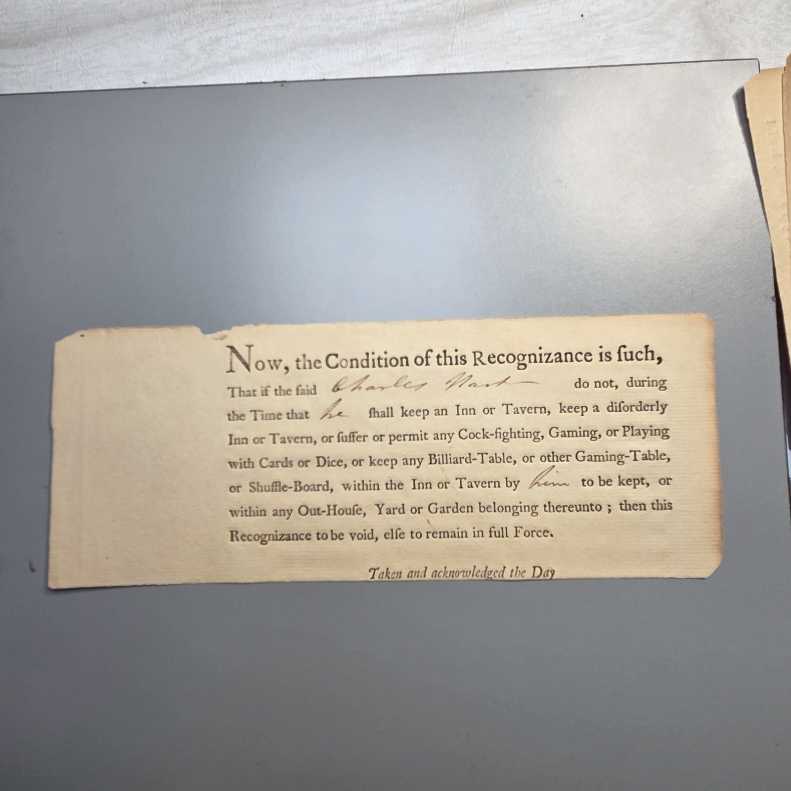 1794 Richard Varick Signed New York Tavern License Revolutionary War Officer