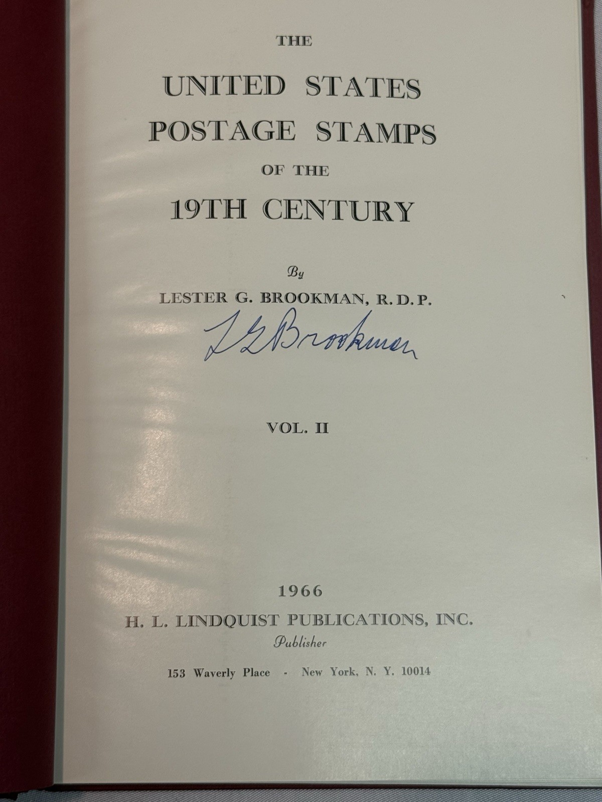 The United States Postage Stamps of the 19th Century – Brookman SIGNED 3 Vol Set