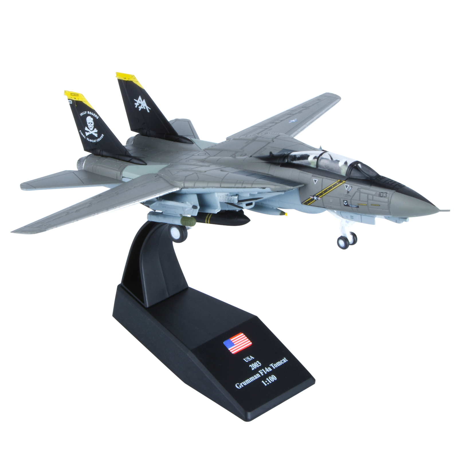 1:100 F-14 Tomcat US Fighter Jet Model Alloy Aircraft Diecast Military Ornaments