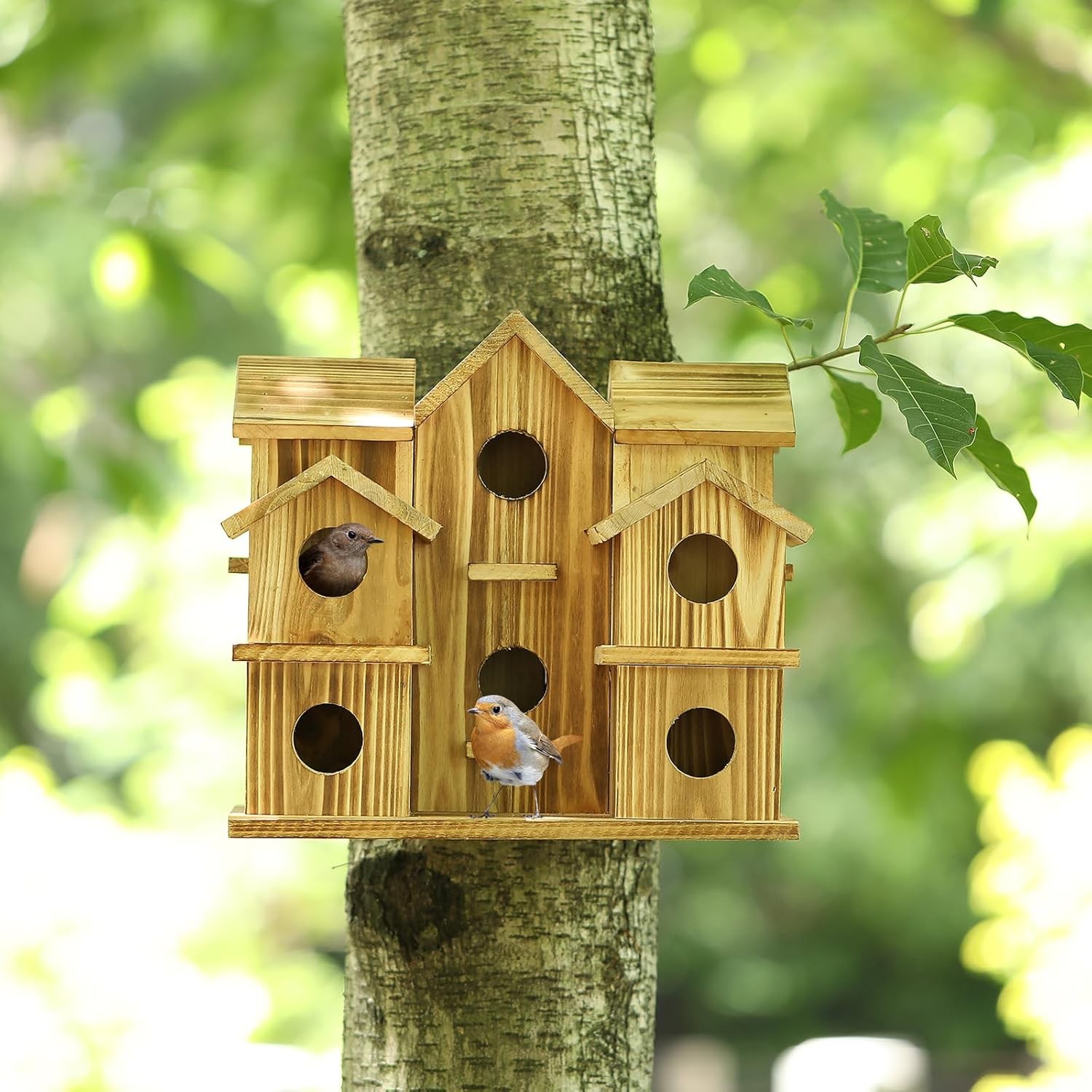 Bird Houses for Outside 10 Hole Bird House Room for 10 Bird Families Large