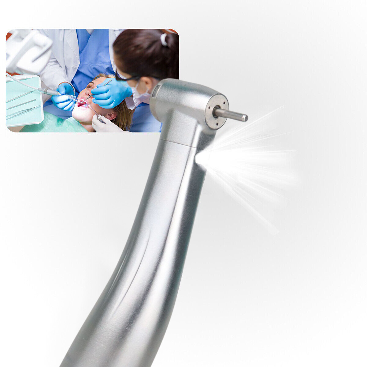 Dental 1:5 LED Fiber Optic Contra Angle Handpiece compatible NSK Ti-MAX X95L