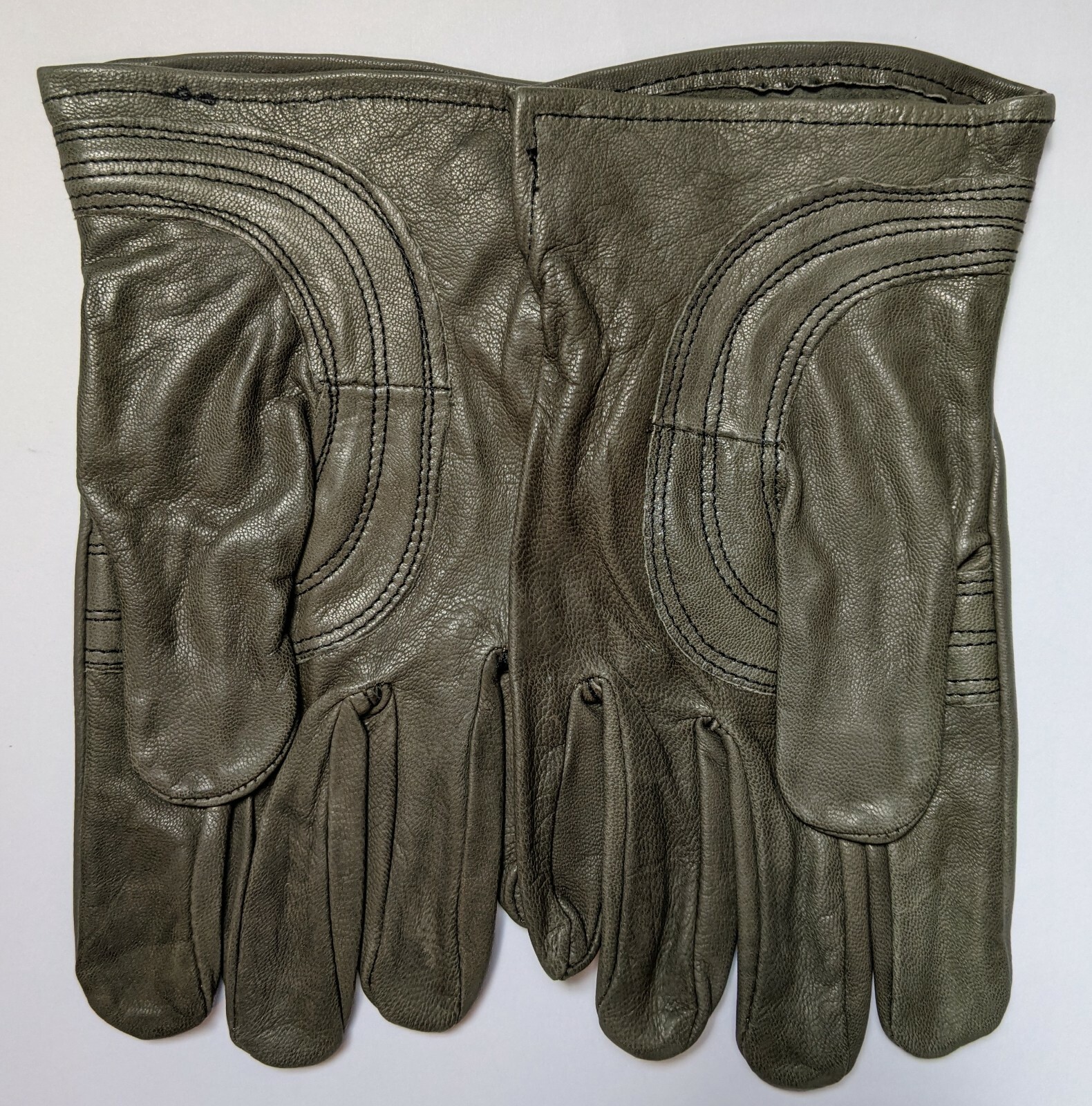 (1) One Pair PLAINSMAN Premium Cabretta Goatskin Leather Gloves OLIVE COLOR M-XL