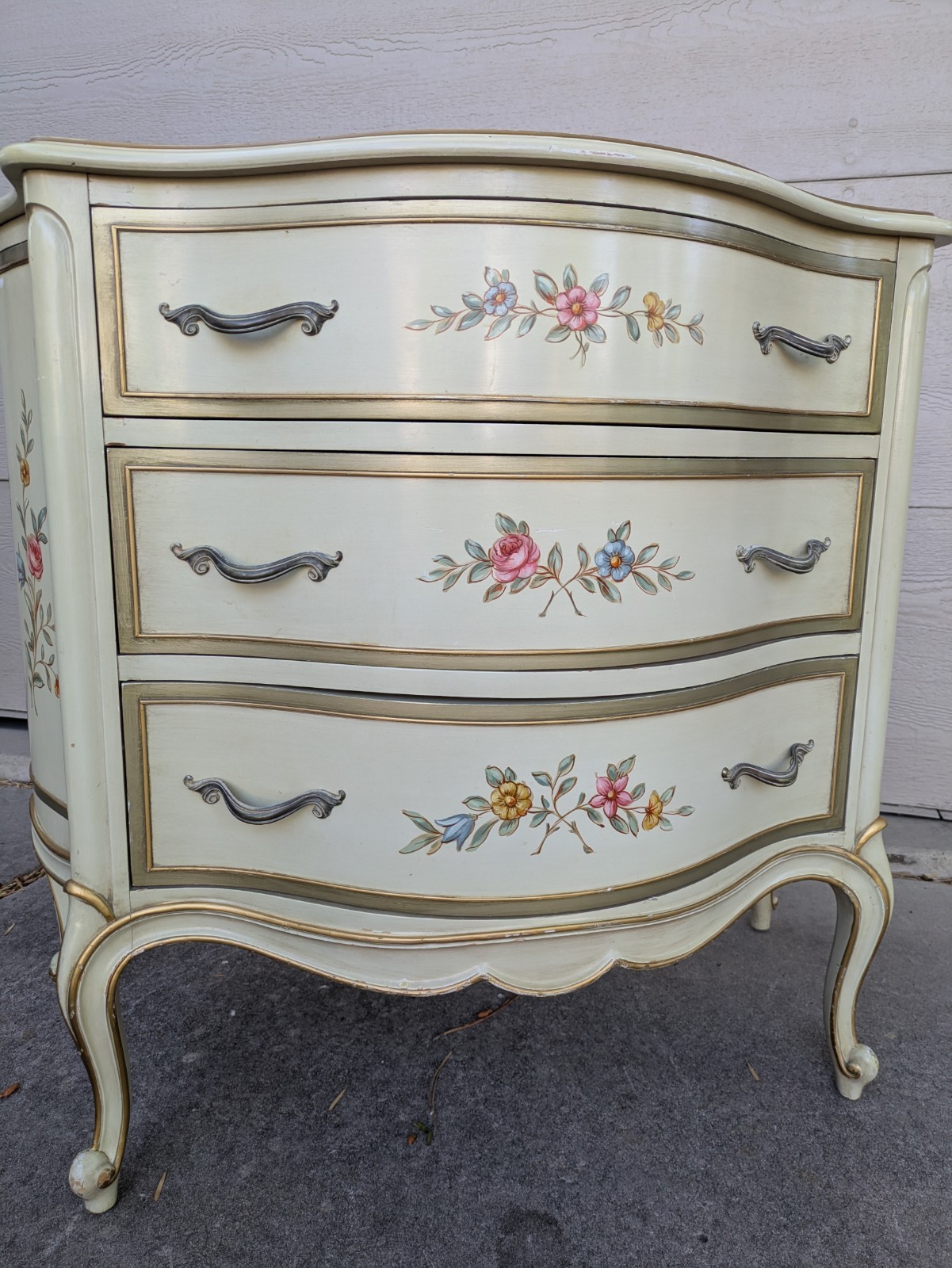 Vintage Drexel Touraine French Provincial Bachelor Dresser Chest of 3 Drawers