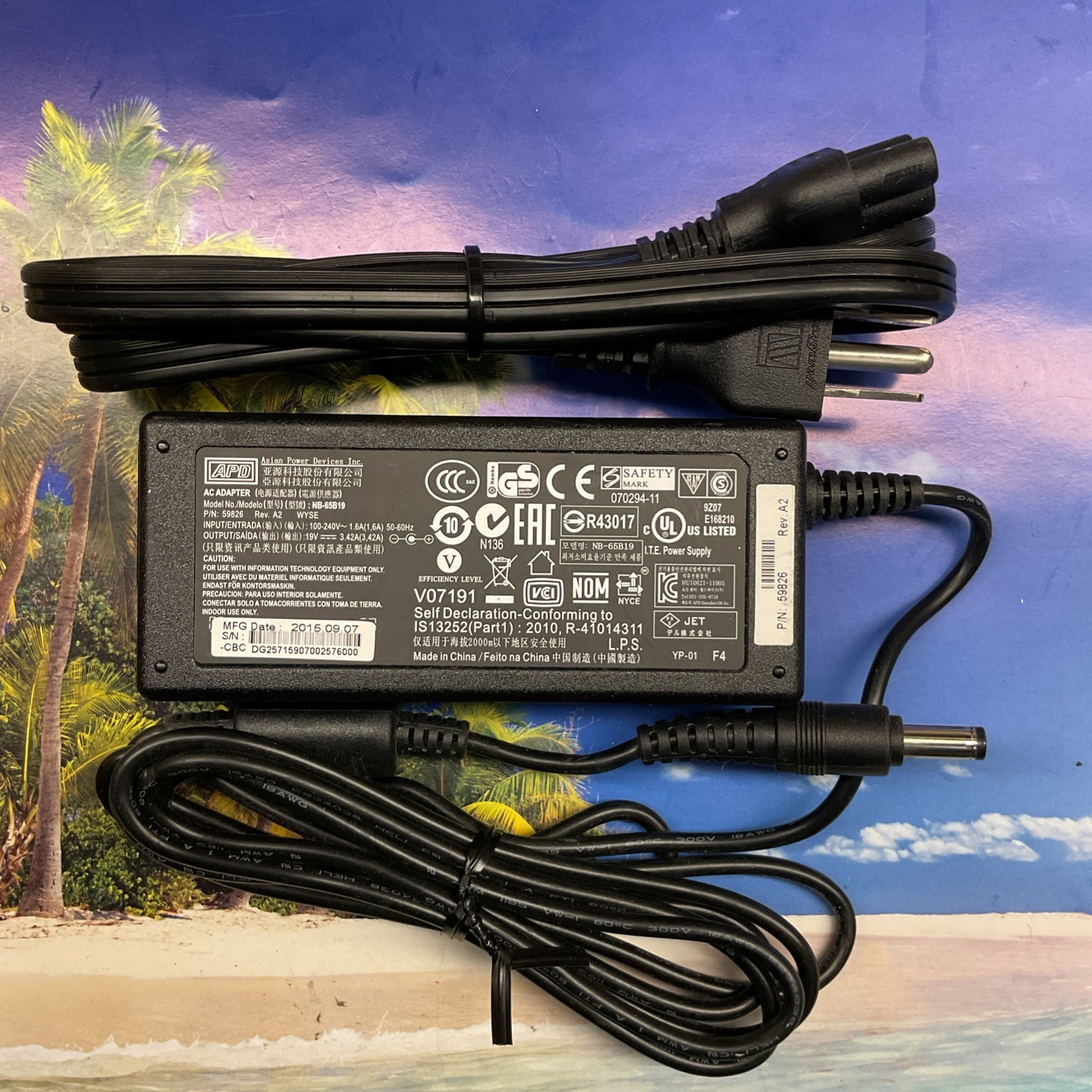 Lot of 5 APD NB-65B19 Power Adapter 19V 3.42A 65W Dell Wyse Thin Client 5.5mm