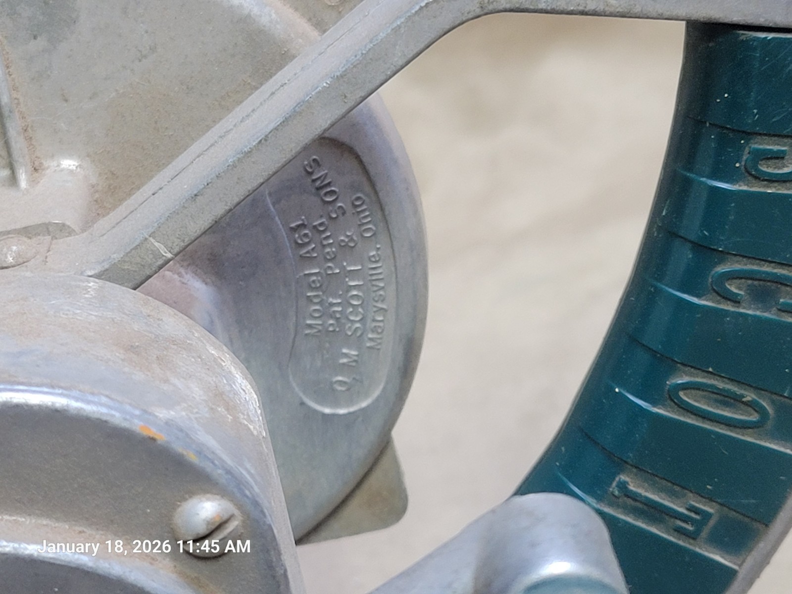 Vintage Hand Crank Air Blower Scott & Son Mayville Ohio Industrial Tool