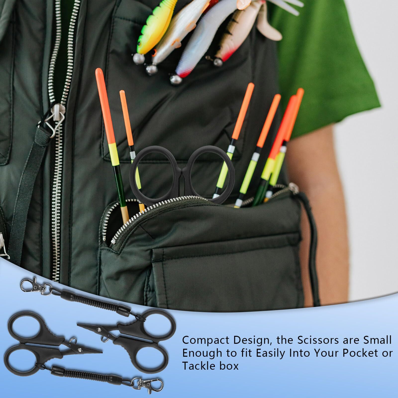 3 Pack Heavy Duty Fishing Line Scissors Braided Line Cutters for Fishing