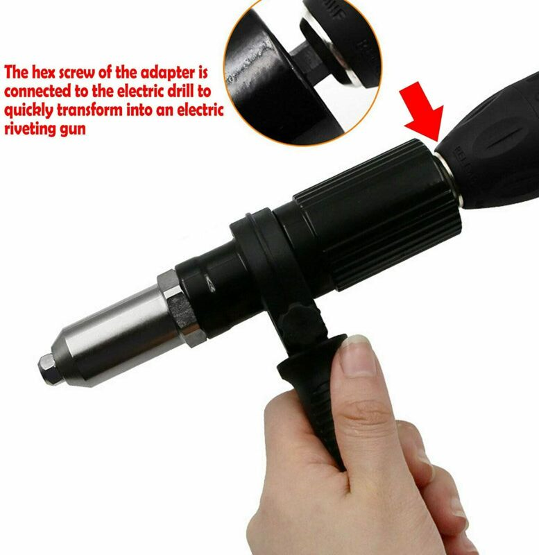 Professional Electric Rivet Nut Gun Adaptor Insert Cordless Power Drill Tool US