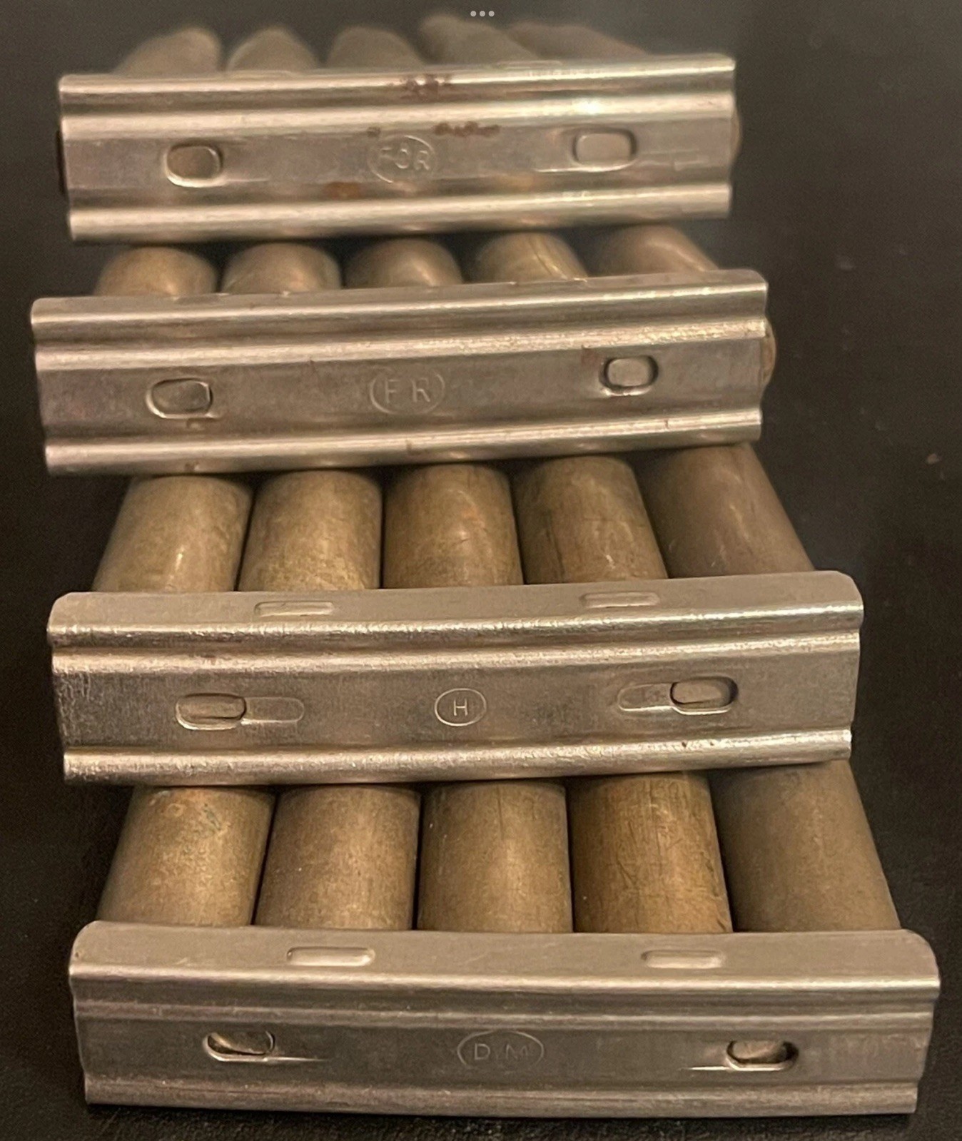 10 original steel 7mm Mauser stripper clips 7x57 Brazilian Chilean Spanish FN49