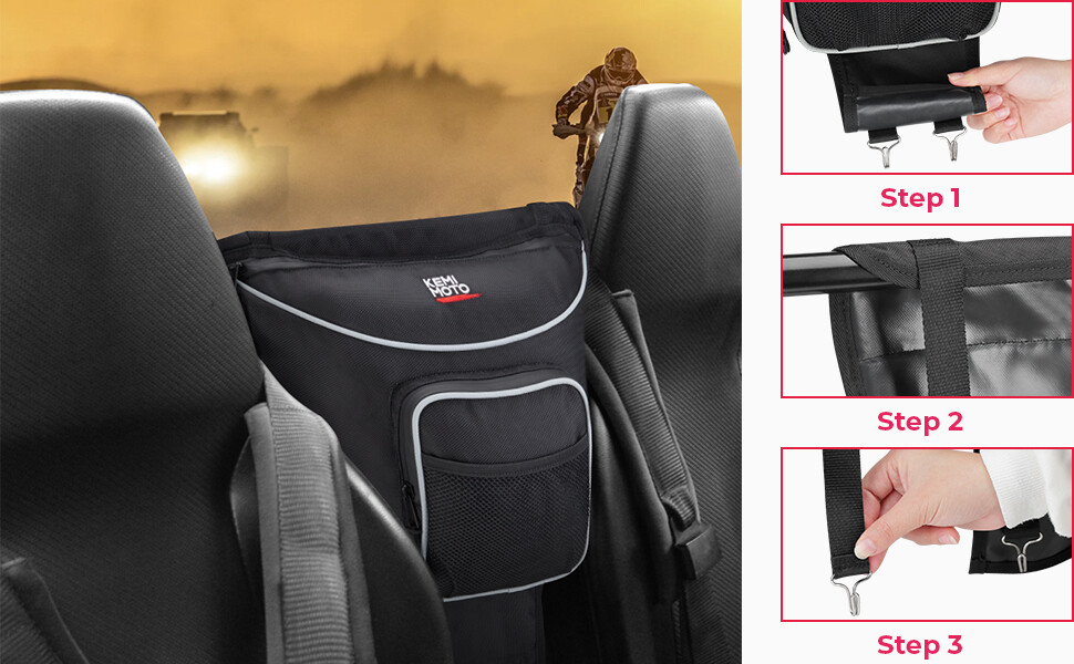KEMIMOTO UTV Cab Center Storage Bag For POLARIS RZR 900 RZR 570 S 800 XP 1000