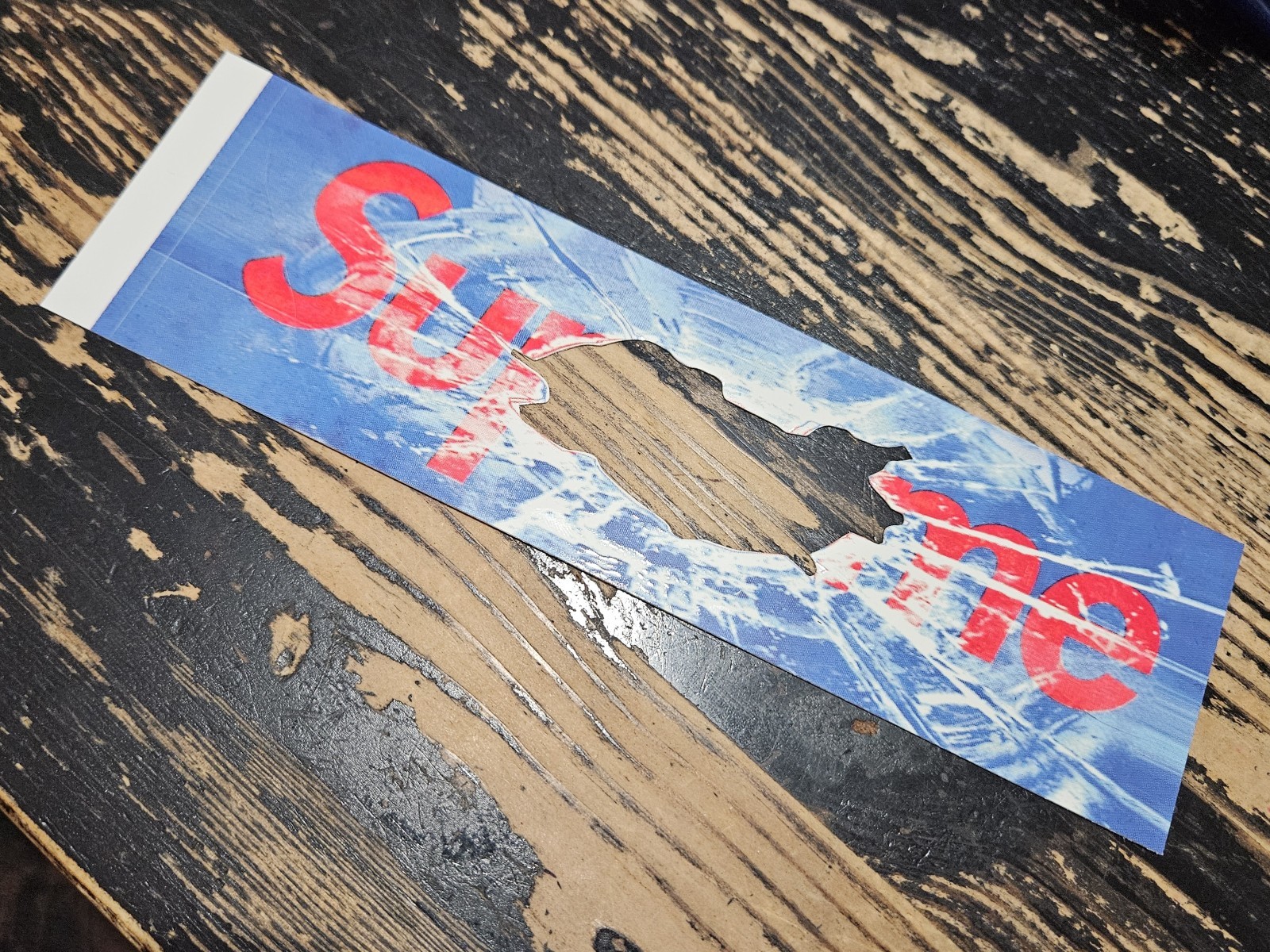 Supreme Shattered Glass Hole Art Dealer Box Logo Sticker SS26 + FREE SURPRISE