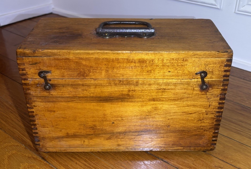 Vintage Sears Craftsman Surveying Transit Bubble Level Brass Scope Wooden Box