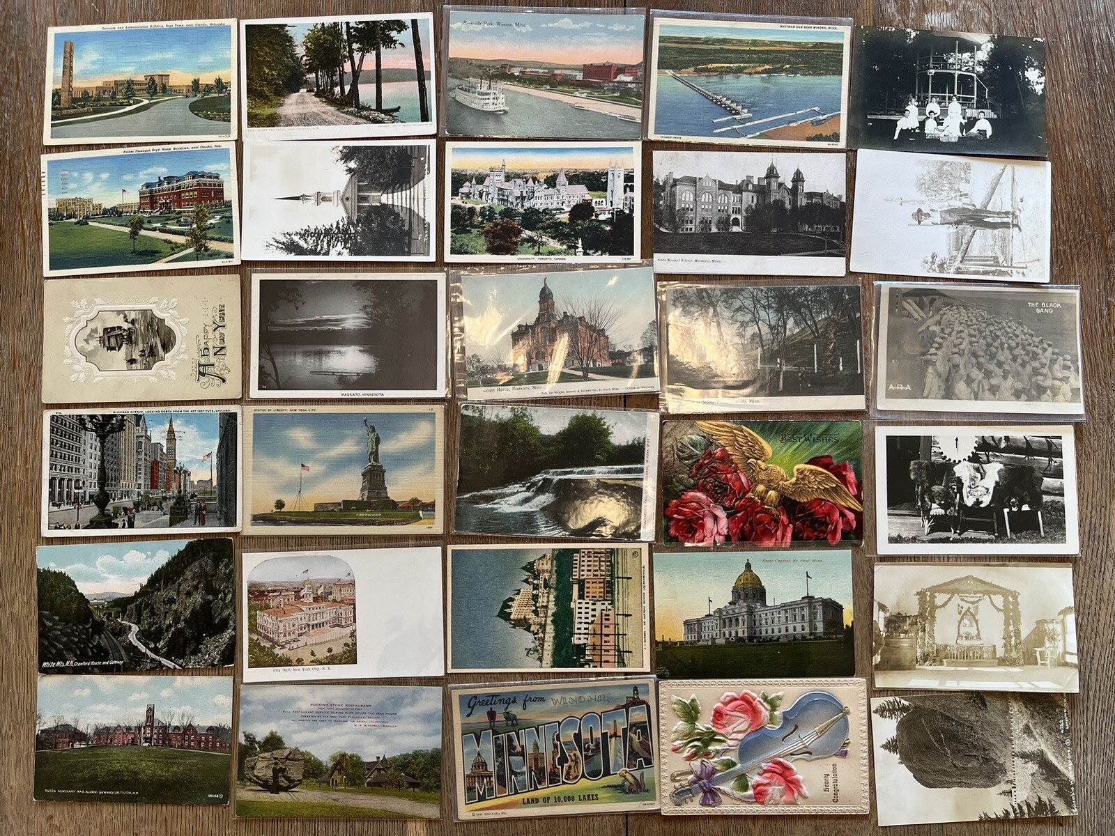 1000+ Antique Postcard Lot c1900 - c1960s City Views Holiday RPPC Collection