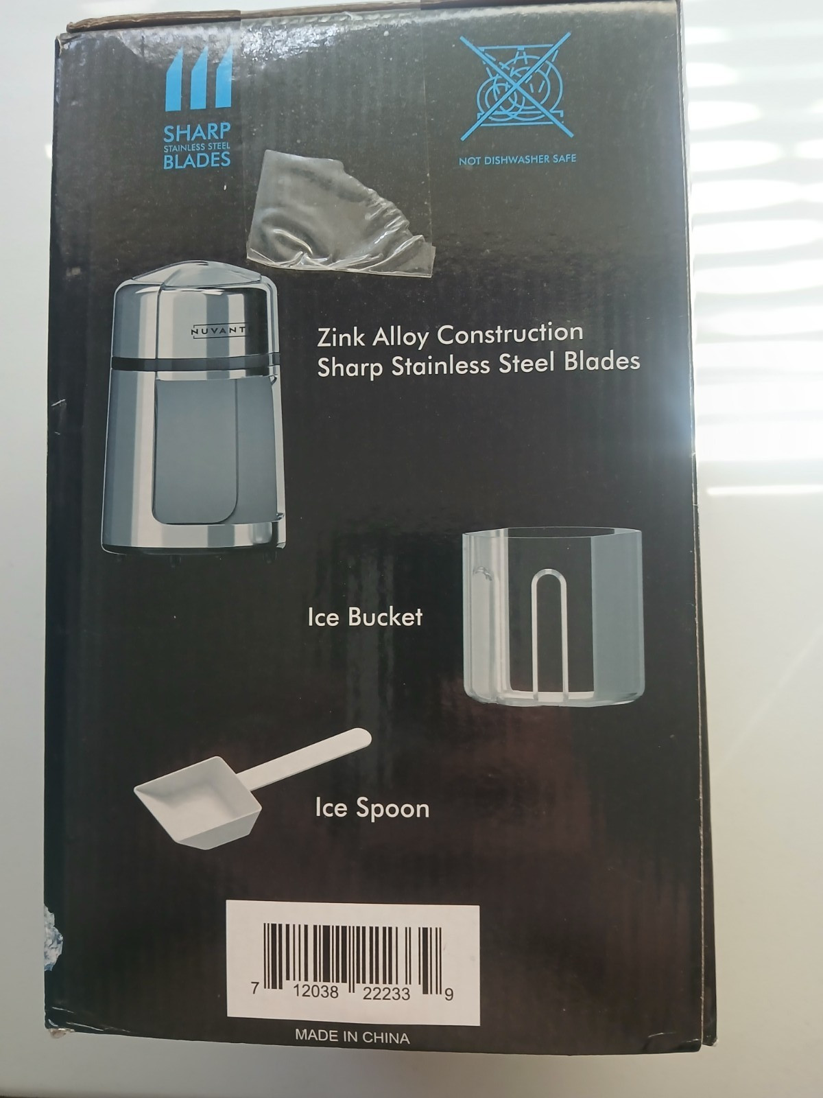 Nuvantee Ice Crusher with Sharp Stainless Steel Blades