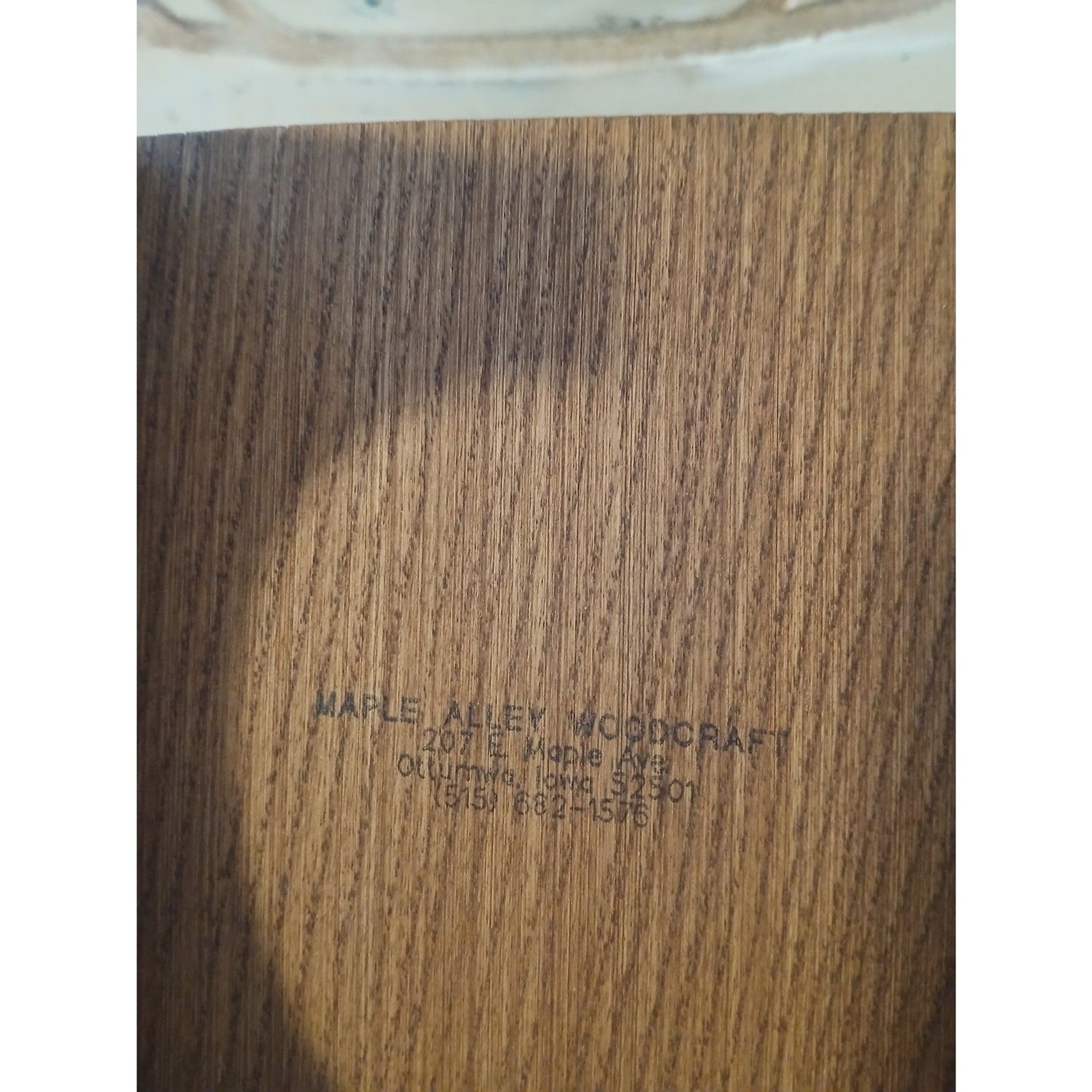 Vintage Handcrafted Wooden Doll Chair Maple Valley Woodcraft Ottumwa Iowa 10"H