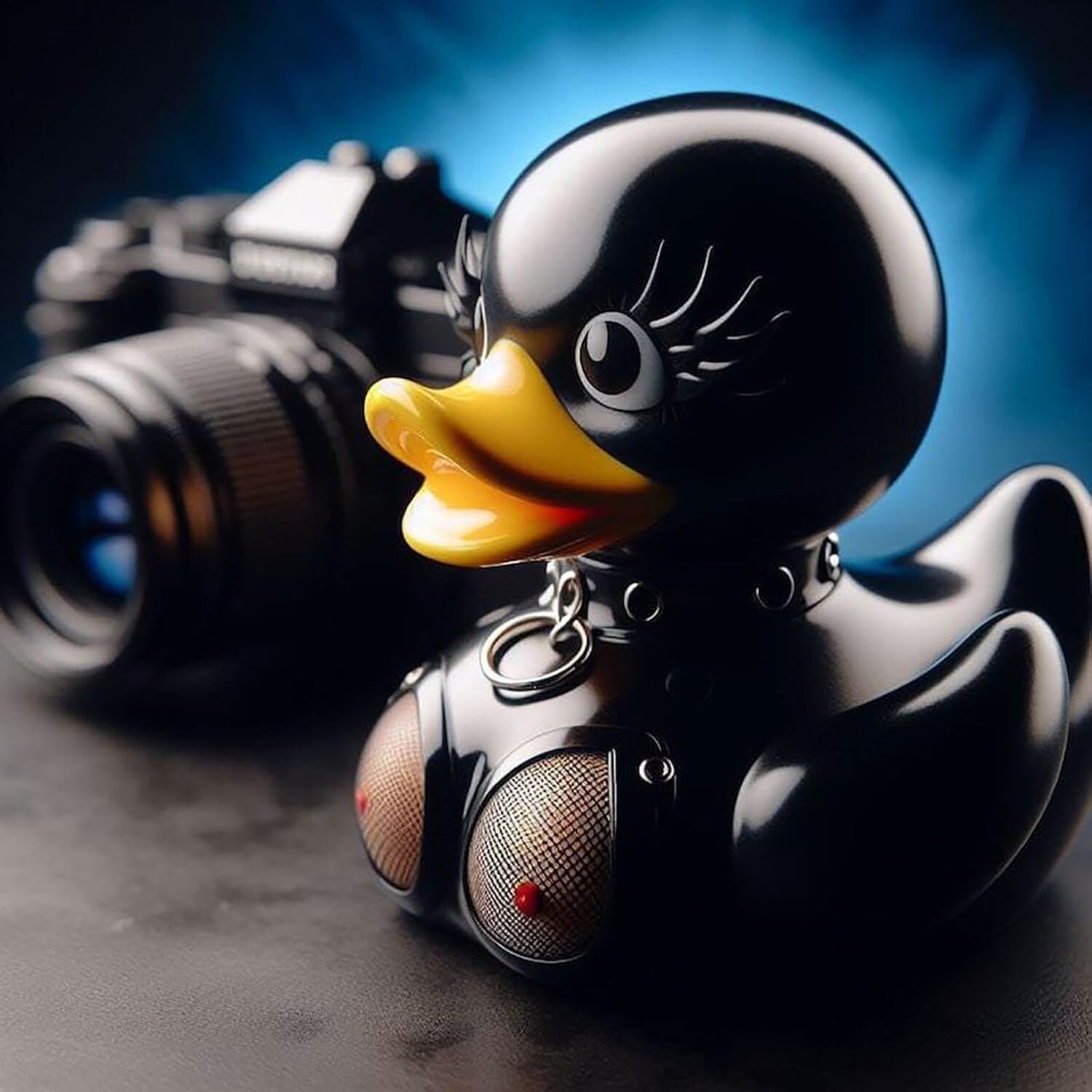 Unique Dark Rubber Duck Latex Enigma Duck Novelty Duck Gift Home Room Desk Decor