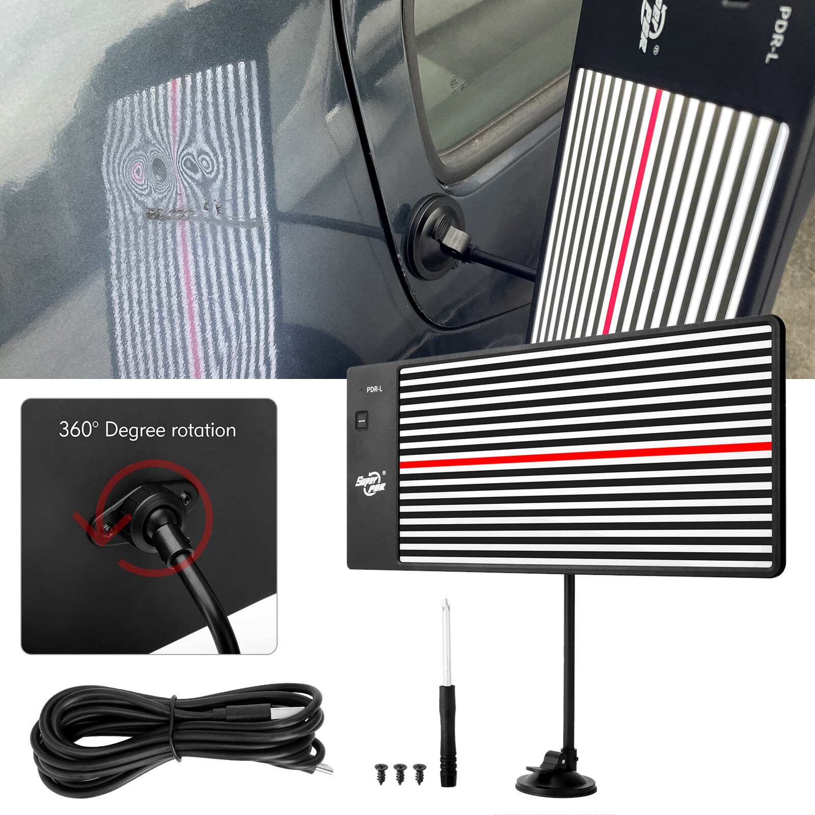 Paintless Dent Repair Removal PDR LED Line Board Light Scratch Reflector Tool
