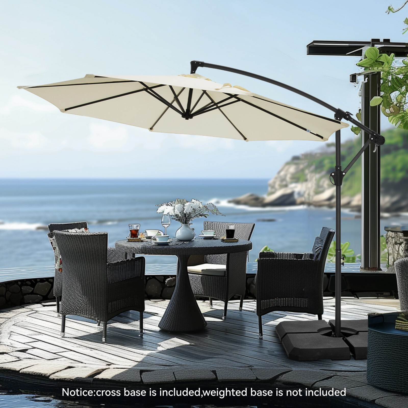 317 lbs Cantilever Offset Patio Umbrella Base Weight, Heavy Duty Square Outdoor