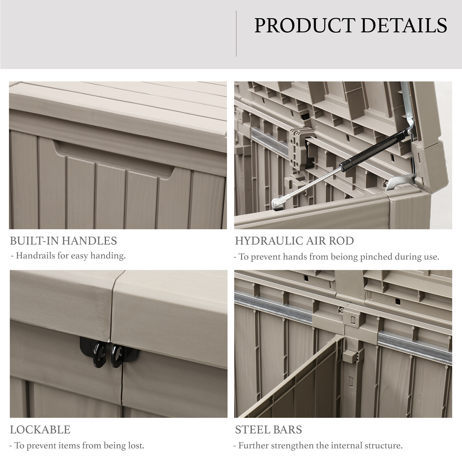 180 Gallon Deck Box Storage Outdoor Patio Chest Organizer Furniture Garden Bench