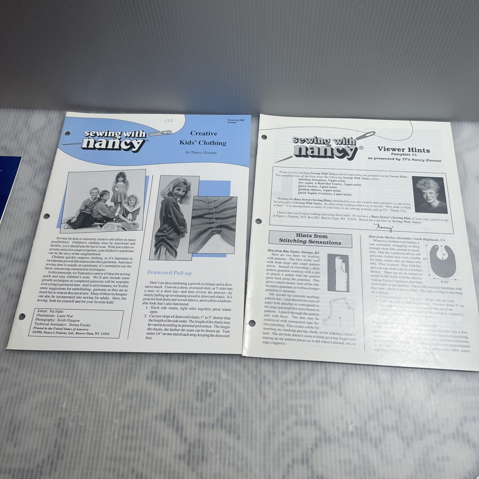 Sewing With Nancy Lot Of 19 Booklets, Pamphlets, And Transcripts 1990’s