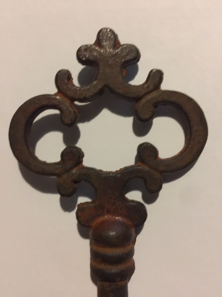 Victorian Master Door Cast Iron Skeleton Key HUGE Cathedral Patina Collector DAM
