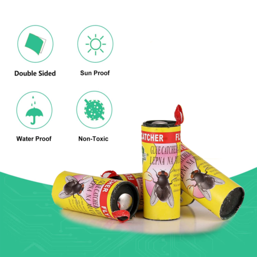 16 Rolls Fly Sticky Trap Paper Insect Bug Catcher Strip Fly Sticker Non Toxic US