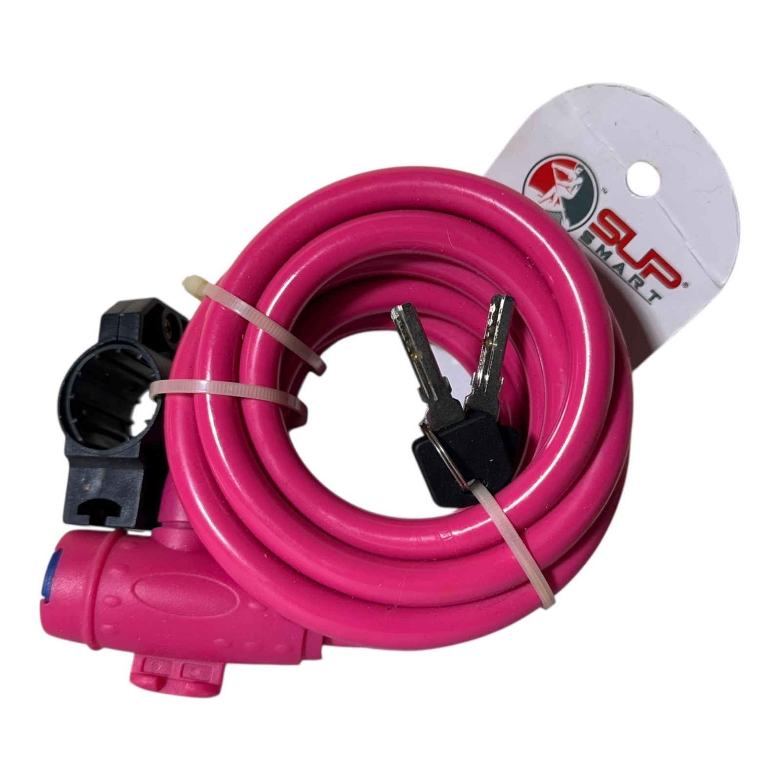 SUPSmart 8ft Cable Lock Pink Kayak Paddleboard Bike Lock w/Keys & Mount Bracket