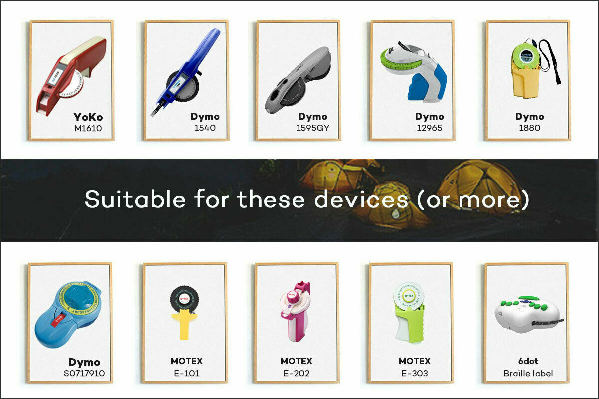 5PK Dymo 3D Embossing Label Tape 9mm for Dymo Organizer Xpress Label Maker 3/8"